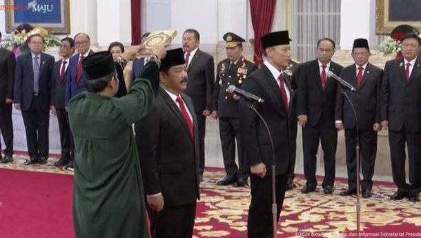 Presiden Lantik Hadi Tjahjanto dan AHY Jadi Menteri