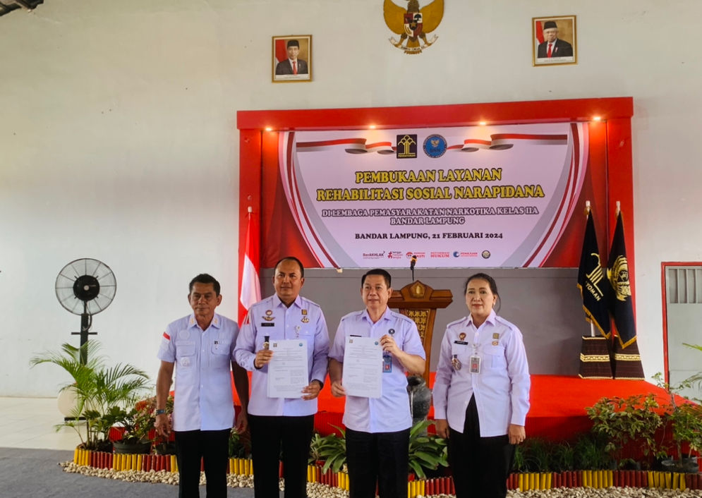 Peresmian Layanan Rehabilitasi Sosial Narapidana di Lapas Narkotika Kelas IIA Bandar Lampung.