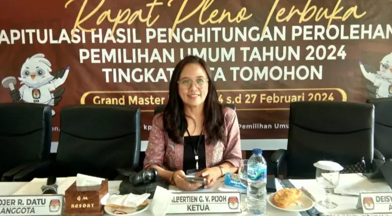 Ketua KPU Kota Tomohon Albertien V.G Pijoh. (Foto:Jor)