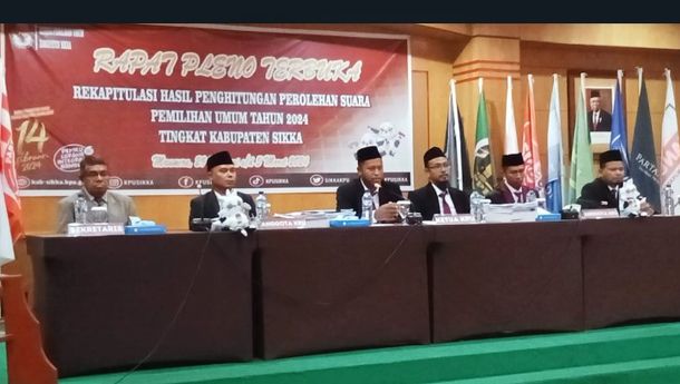 KPU Kabupaten Sikka Mulai Menggelas  Pleno Terbuka Rekapitulasi Hasil Pemilu2024 Tingkat Kabupaten 
