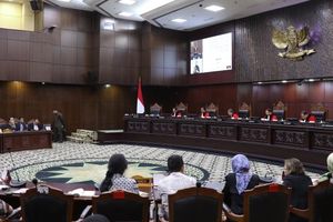 Mahkamah Konstitusi menggelar sidang pengucapan putusan pengujian Undang-Undang Nomor 7 Tahun 2017 tentang Pemilu, Kamis (29/02) di Ruang Sidang MK. 