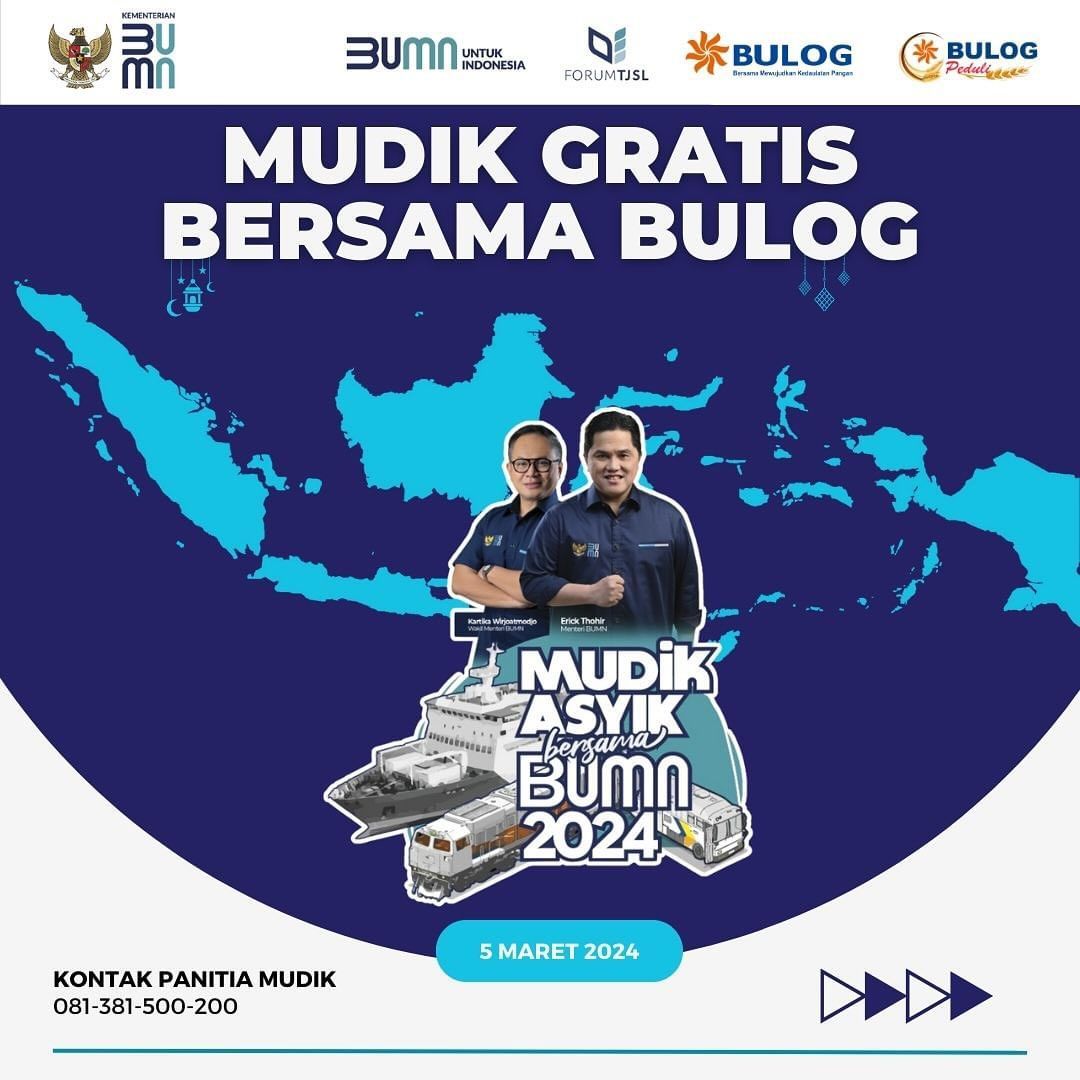 mudik gratis Perum Bulog