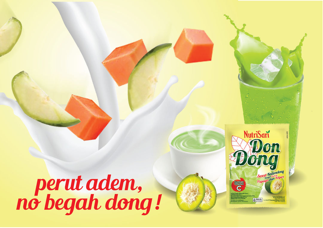 DonDong adalah minuman serbuk buah kedondong pertama di Indonesia yang dipadukan dengan ekstrak pepaya dan yogurt.