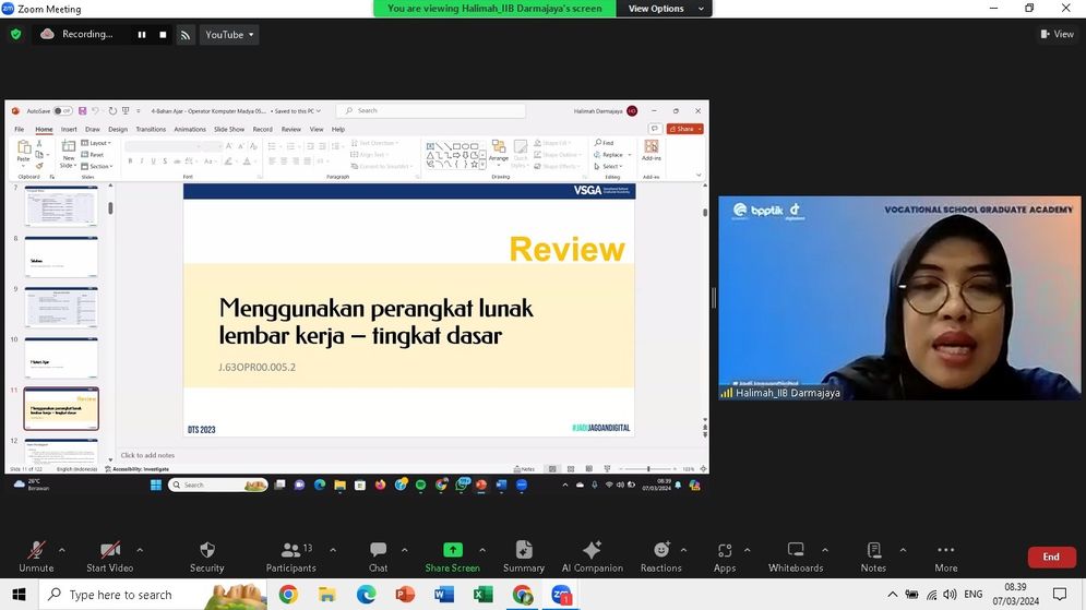 Dosen Prodi Sistem Informasi Kampus Terbaik Darmajaya Diminta BPPTIK Kemenkominfo RI Mengajar VSGA DTS 2024