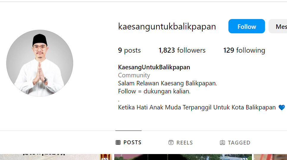 Akun fanbase Kaesang Pangarap sudah memiliki ribuan follower.