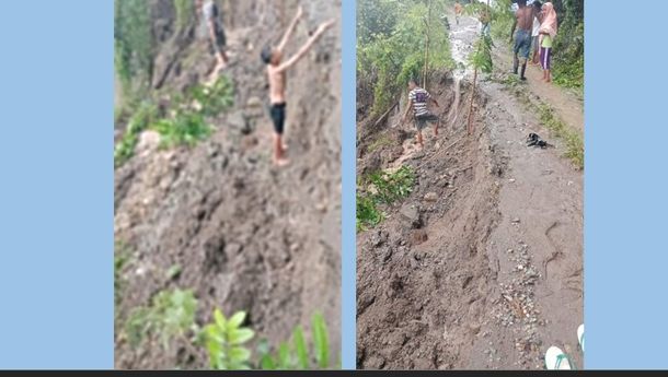 Ruas Jalan Nangamboa - Ndangakapa  Terputus, Pemkab Ende dan Nagekeo Diharapkan Segera Turun Tangan