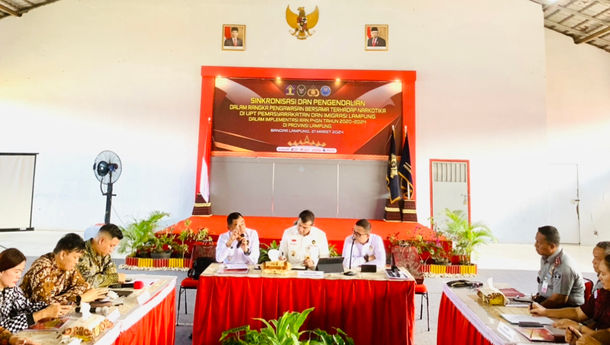 Kemenkumham Lampung Bersama Kemenko Polhukam, Polda dan BNN Perkuat Sinergi Implementasi Pelaksanaan P4GN
