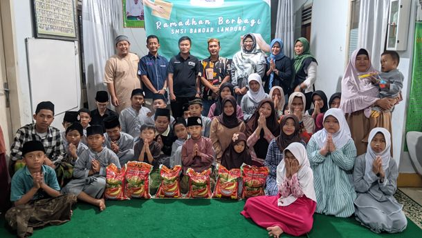 Ramadan Berbagi, SMSI Bandar Lampung Beri Santunan ke Panti Asuhan