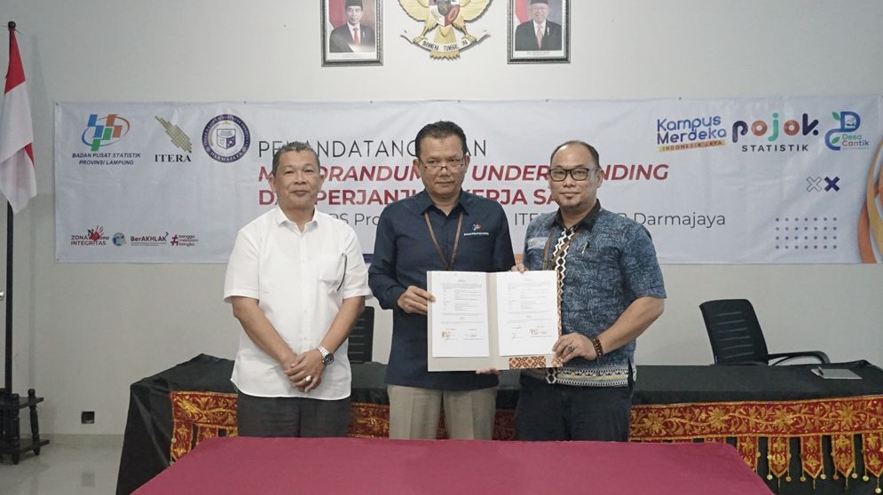 Institut Informatika dan Bisnis (IIB) Darmajaya melakukan penandatanganan Memorandum of Understanding (MoU) dengan Badan Pusat Statistik (BPS) Provinsi Lampung