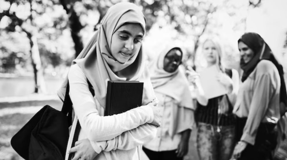 Ilustrasi pelajar muslim.