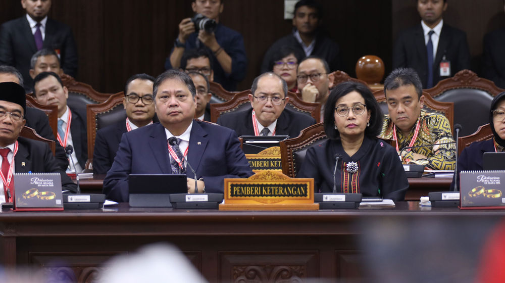 Empat menteri menjadi Pemberi Keterangan Lain yang diperlukan Mahkamah Konstitusi (MK) dalam sidang penyelesaian Perselisihan Hasil Pemilihan Umum Presiden dan Wakil Presiden (PHPU Presiden) Tahun 2024 pada Jumat (5/4/2024).