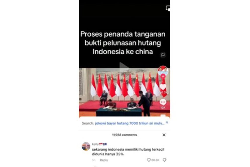 Cek Fakta: Indonesia Negara dengan Rasio Utang Terkecil di Dunia