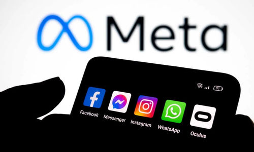 Ilustrasi Meta dengan ikon aplikasi Facebook, Messenger, Instagram, Whatsapp 