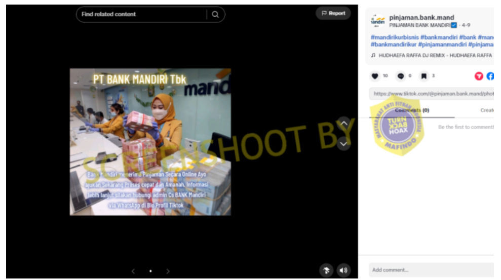 Hoaks: Bank Mandiri Terima Pinjaman Bank Mandiri Via Whatsapp