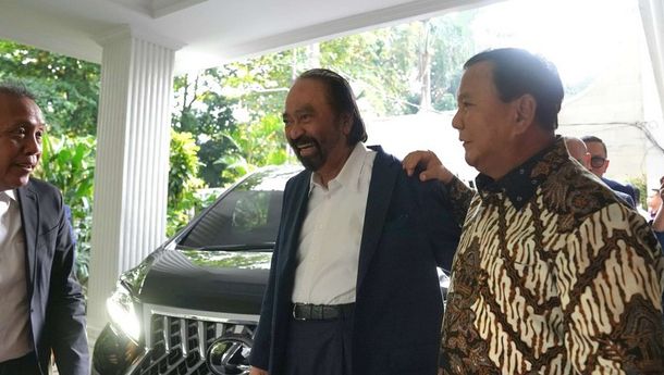 Surya Paloh Sambangi Kediaman Prabowo, Presiden Terpilih di Kertanegara