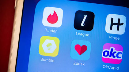 Ilustrasi aplikasi-aplikasi dating apps di ponsel
