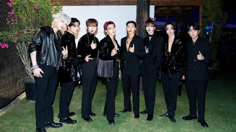 ATEEZ saat akan tampil di festival musik Coachella 2024