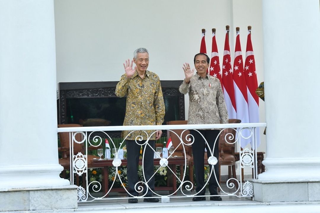 Presiden Jokowi dan PM Lee Hsien Loong di Istana Kepresidenan Bogor, Senin, 29/04/2024. (setkab.go.id)