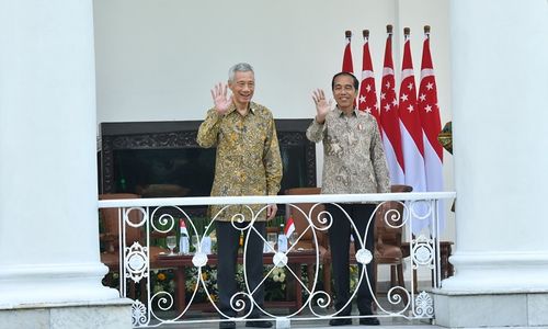 Presiden Jokowi dan PM Lee Hsien Loong di Istana Kepresidenan Bogor, Senin, 29/04/2024. (setkab.go.id)