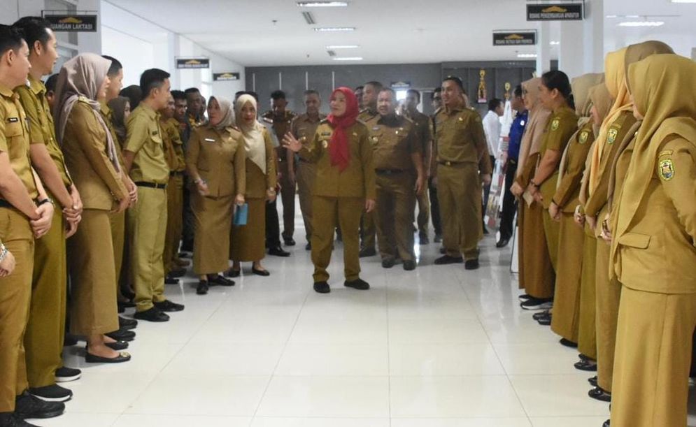 foto saat Pemerintah Kota Bandar Lampung melakukan evaluasi terhadap tingkat kehadiran Aparatur Sipil Negara (ASN) di lingkungannya./ ist