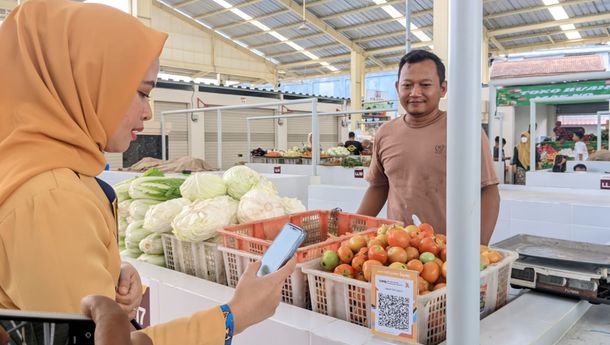 Pasar Lebak Budi, Pasar Tradisional Pertama di Lampung Terapkan Sistem Pembayaran Cashless
