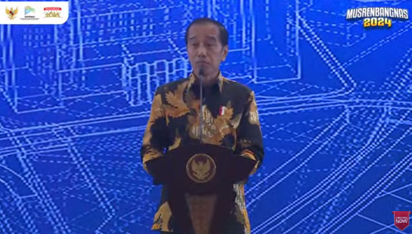 Presiden Jokowi dalam Musyawarah Perencanaan Pengembangan Nasional (Musrenbangnas) 2024. (Tangkap Layar YouTube Bappenas RI)