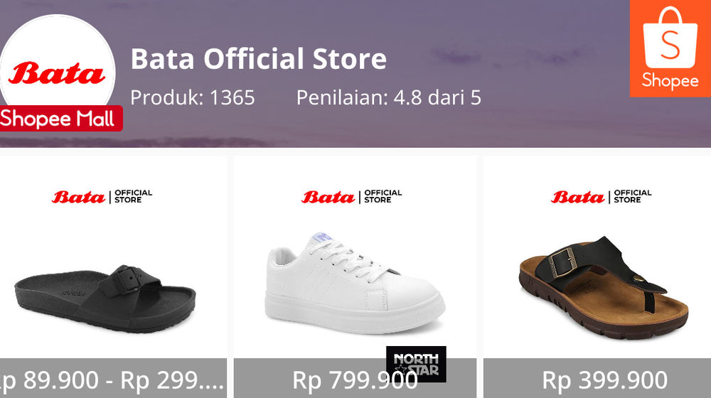 Toko Online Bata di Platform Marketplace Shopee