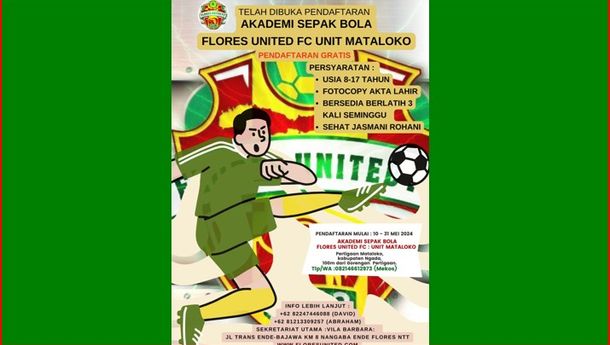 Akademi Sepak Bola Flores United Unit Mataloko Buka Pendaftatan Siswa