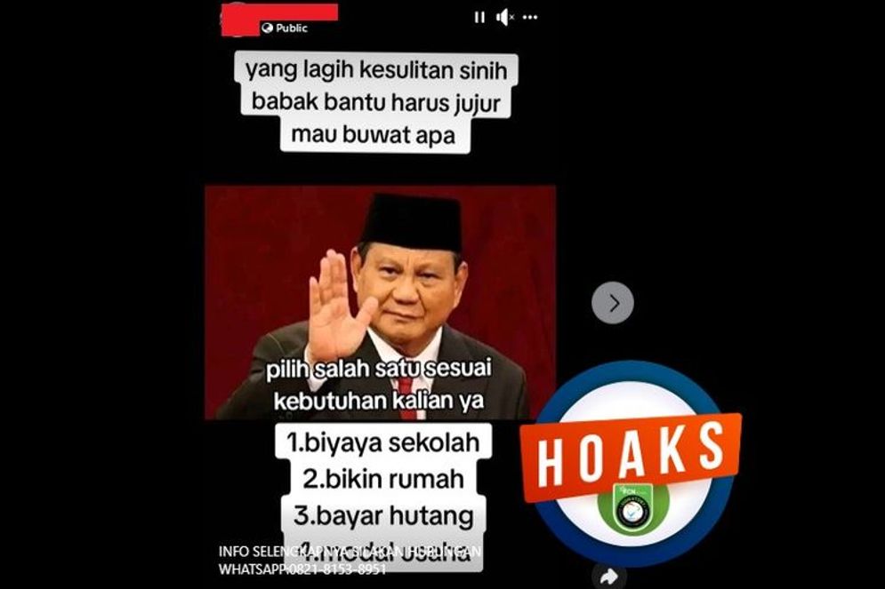 Hoaks: Prabowo Tawarkan Bantuan melalui WhatsApp, Cek Faktanya Yuk!