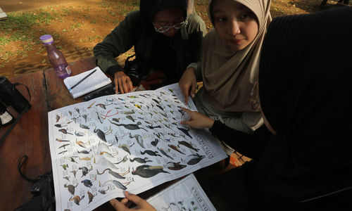 Nampak sejumlah anggota Biodiversity Warriors Yayasan KEHATI melakukan pengamatan flora dan fauna dalam rangka memperingati Hari Keanekaragaman Hayati Sedunia 2024,  di Kawasan Tebet Eco Park Jakarta 16 Mei 2024. Foto : Panji Asmoro/TrenAsia