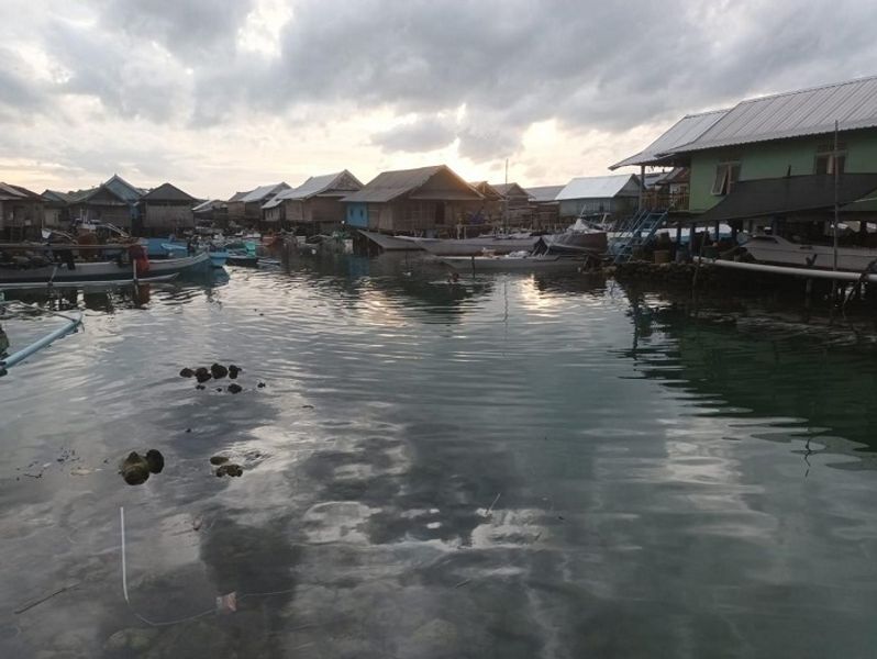 Ilustarsi pemukiman di Pulau Bungin. 