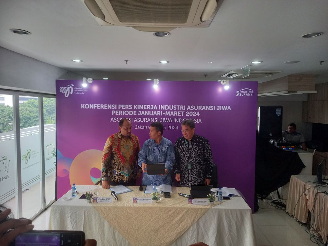 Konferensi pers paparan kinerja industri asuransi jiwa di Rumah AAJI, Rabu, 29 Mei 2024. 