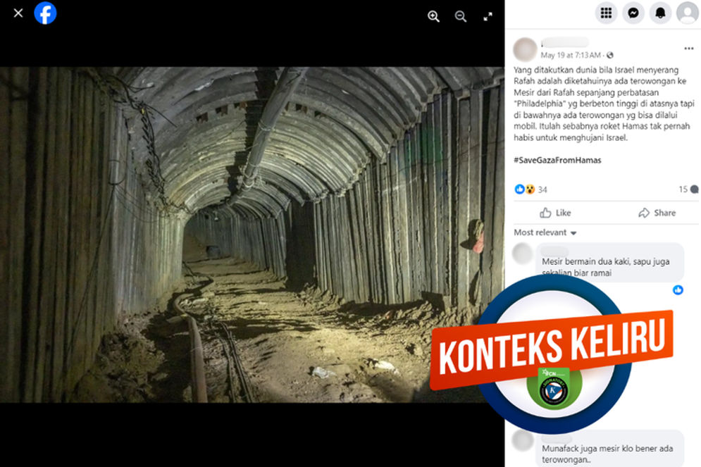Hoaks: Foto Terowongan Menghubungkan Rafah ke Mesir