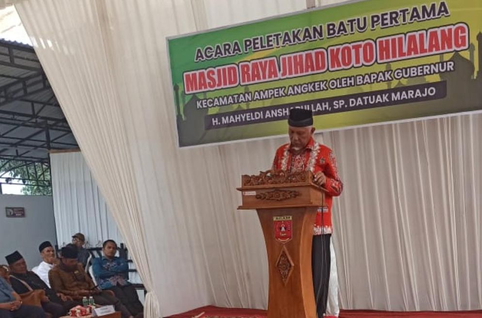 Gubernur Sumbar Tandai Peletakan Batu Pertama Masjid Jihad, Pusat Transit Musafir di Bukittinggi
