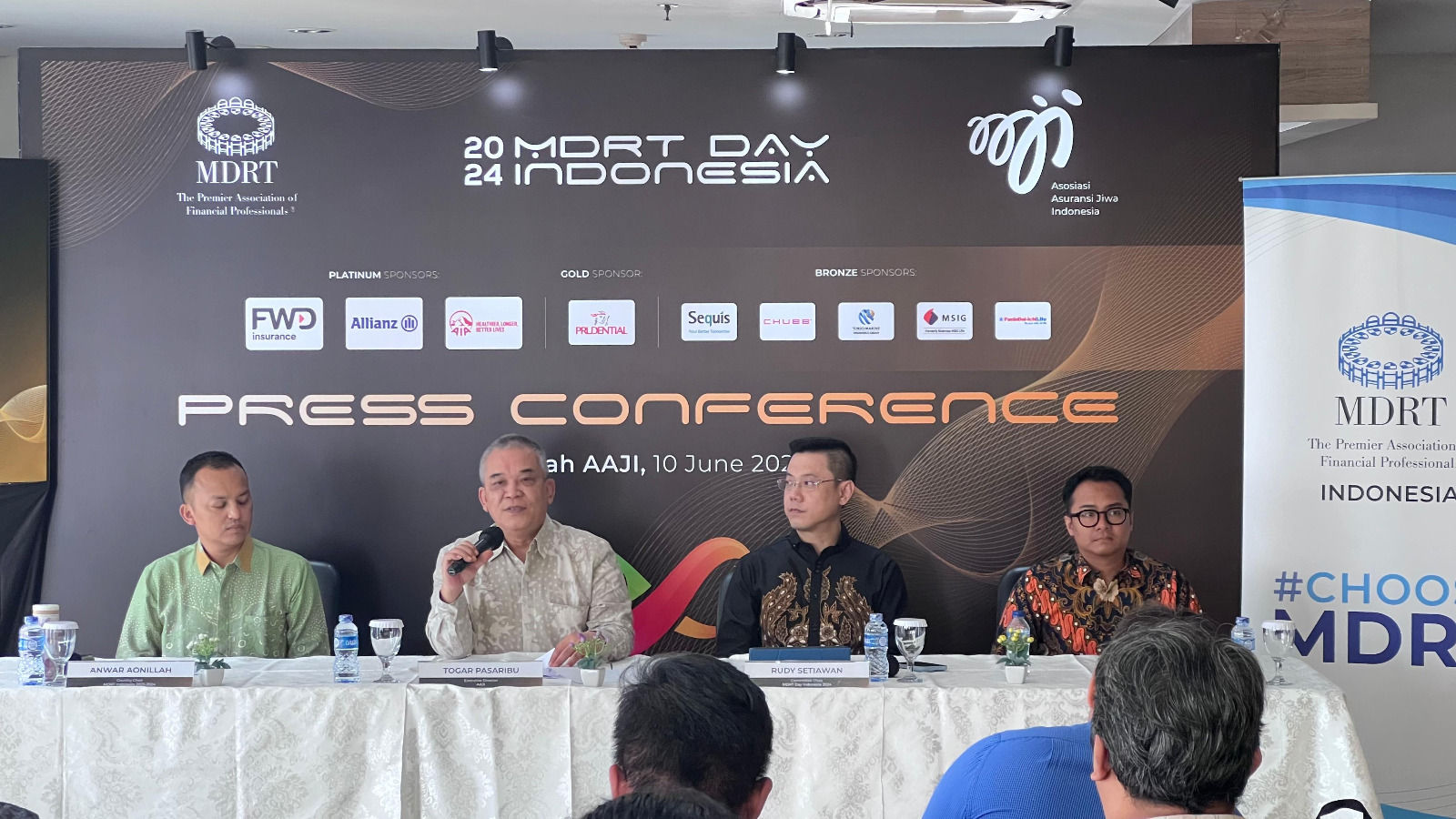 Konferensi pers MDRT Day yang diselenggarakan di Rumah AAJI, Jakarta, Senin, 10 Juni 2024.