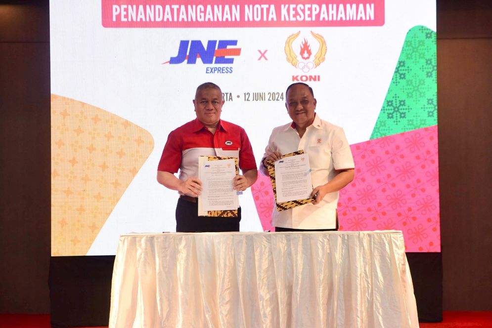 Dukung Pengembangan Olahraga Nasional, JNE-KONI Tandatangani MoU 