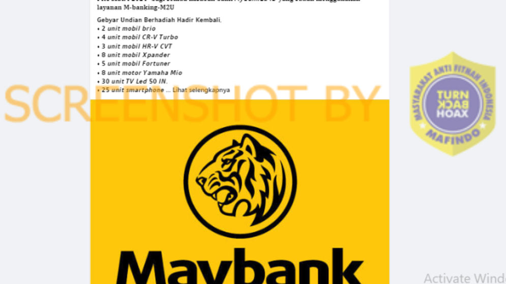 Waspada! Penipuan Undian Berhadiah bagi Nasabah Maybank