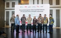 Penandatanganan Akta Jual Beli Saham PT Asuransi Jiwa Inhealth Indonesia (Mandiri Inhealth), Jakarta, Rabu, 26 Juni 2024.