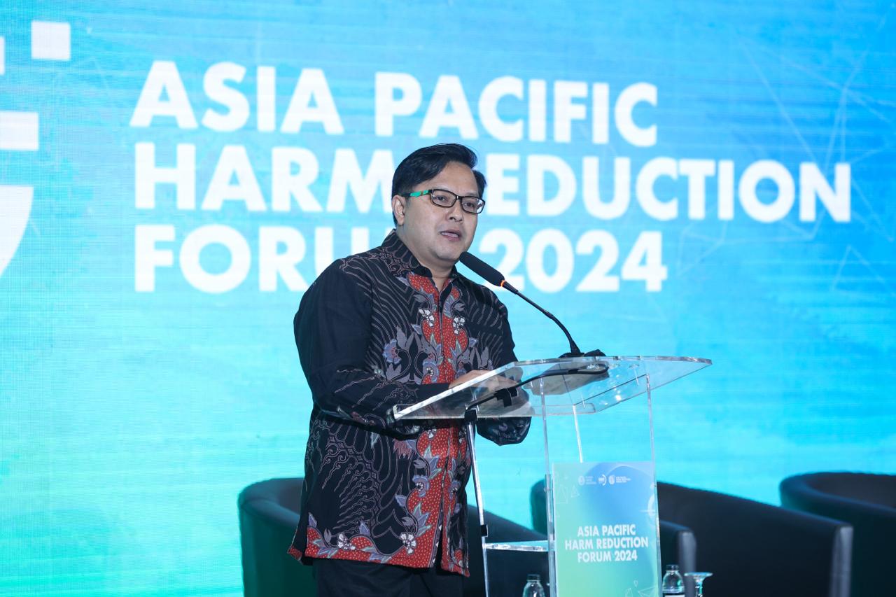 Ketua Koalisi Indonesia Bebas TAR (KABAR), Ariyo Bimmo dalam Asia Pasific Harm Reduction Forum 2024