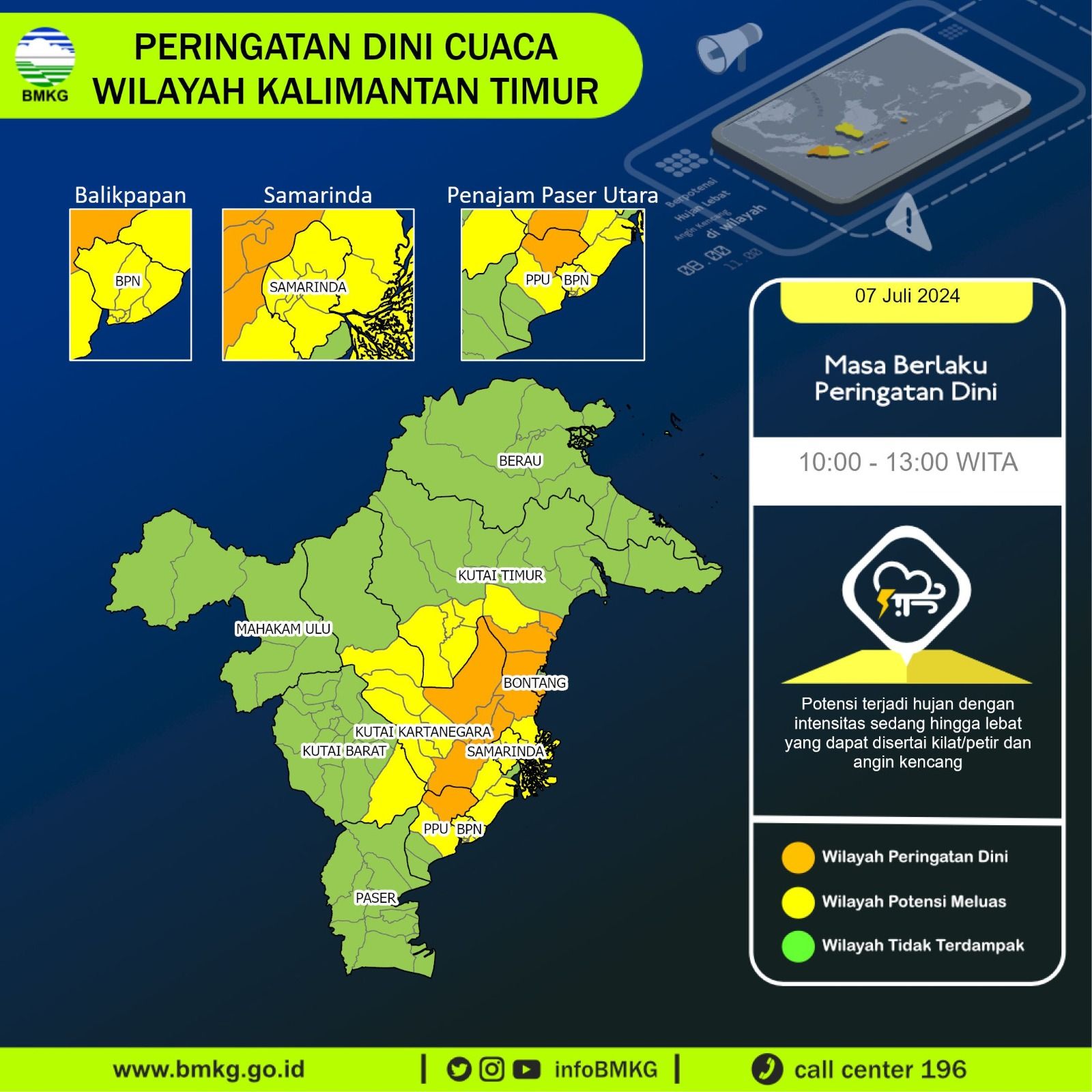 Cuaca Minggu 7 Juli 2024