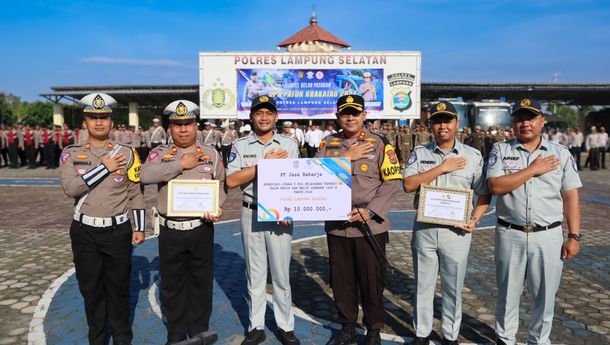 Polres Lamsel Raih Penghargaan dari Korlantas Polri & Jasa Raharja