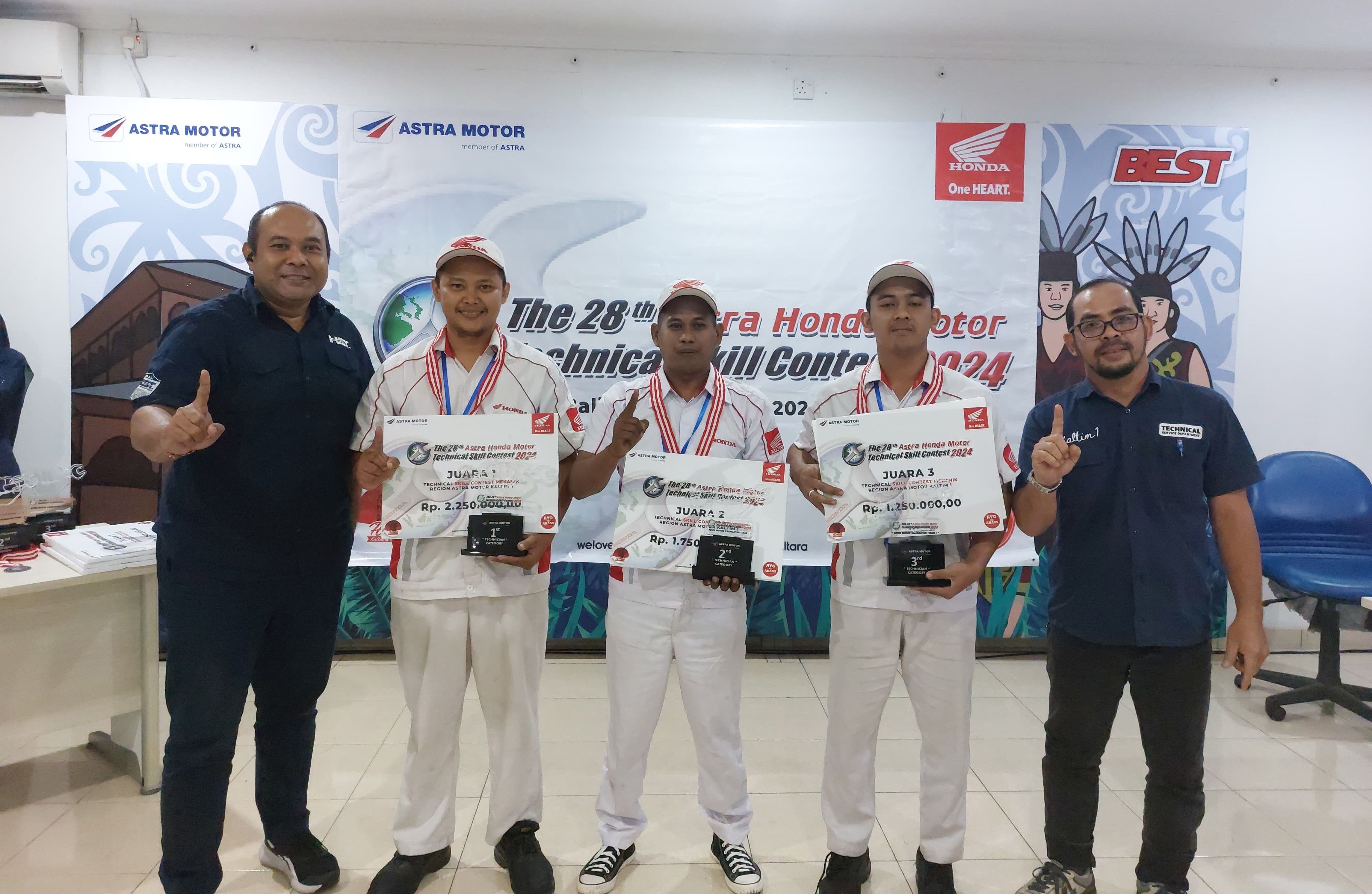 Astra Motor Kaltim 1 Gelar Astra Honda Motor Technical Skill Contest Regional 2024