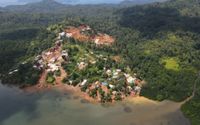 Kawasan Pulau Sangihe dilihat dari udara.