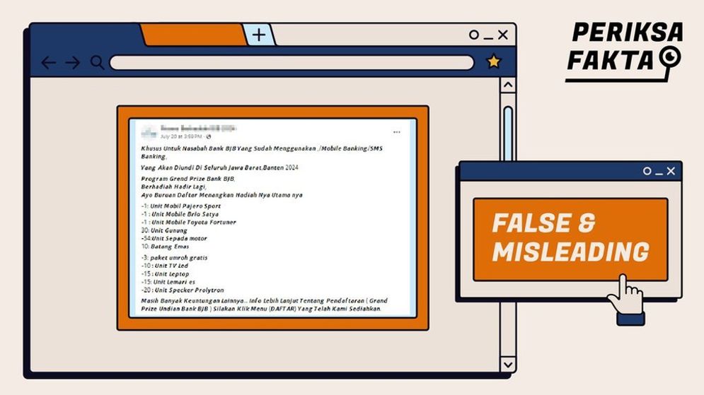 Cek faktanya, ini Modus Penipuan Acara Undian Berhadiah Bank BJB