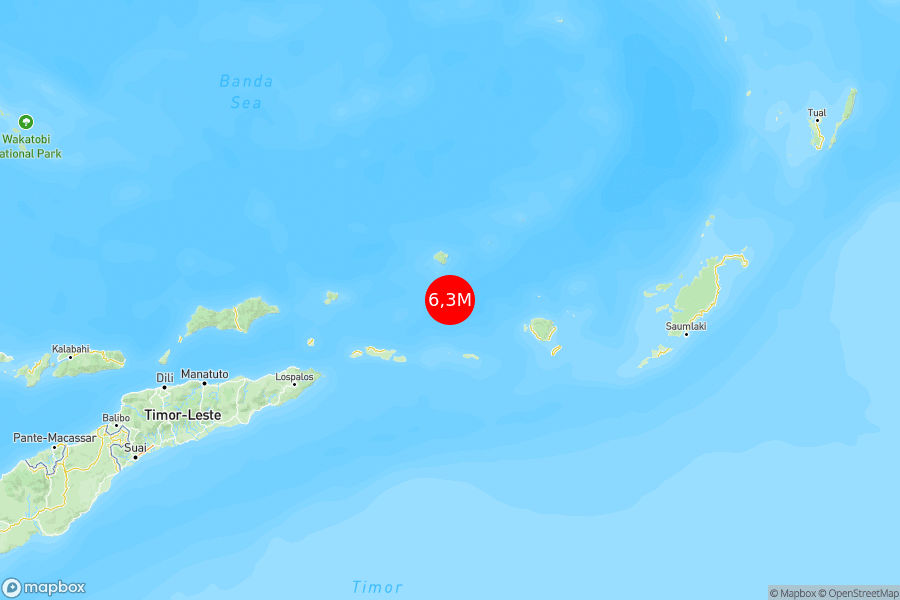 Pusat gempa berada di laut 100 km tenggara Enggano