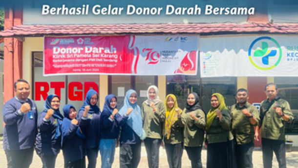 Klinik Sri Pamela Sei Karang bersama PMI Deli Serdang Gelar Donor Darah