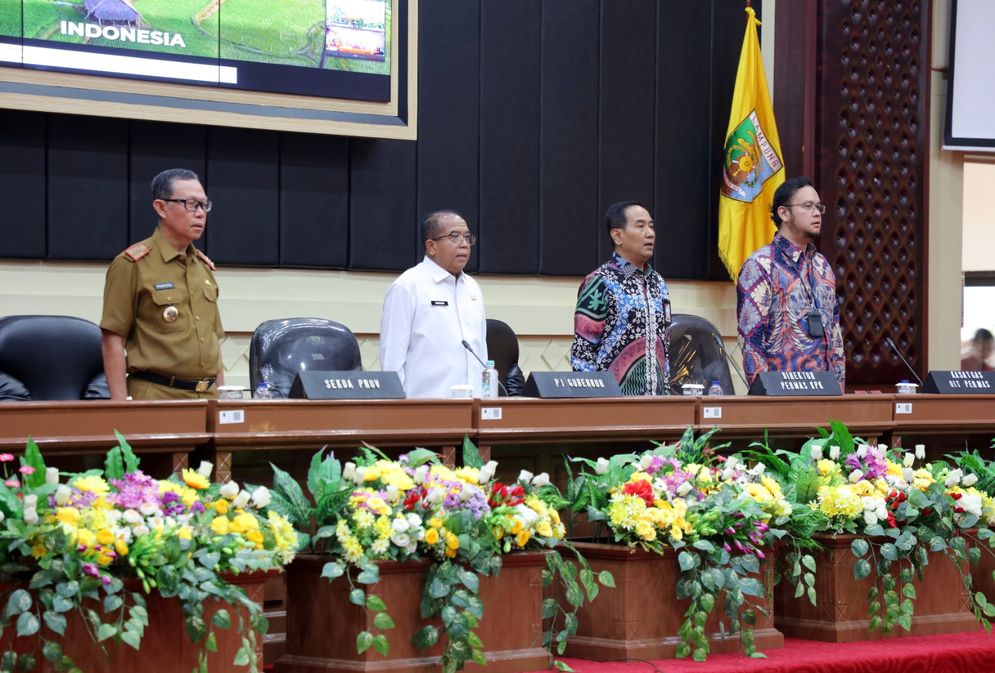 Sosialisasi Program Pembentukan Percontohan Kabupaten/Kota Antikorupsi di Gedung Pusiban, Komplek Kantor Gubernur Lampung, Selasa (30/7/2024).