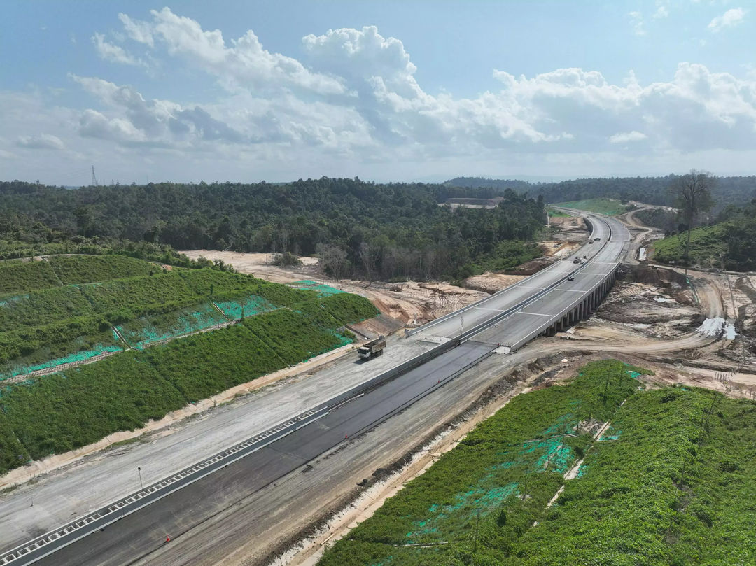 Proyek jalan yang dikerjakan oleh Waskita di IKN