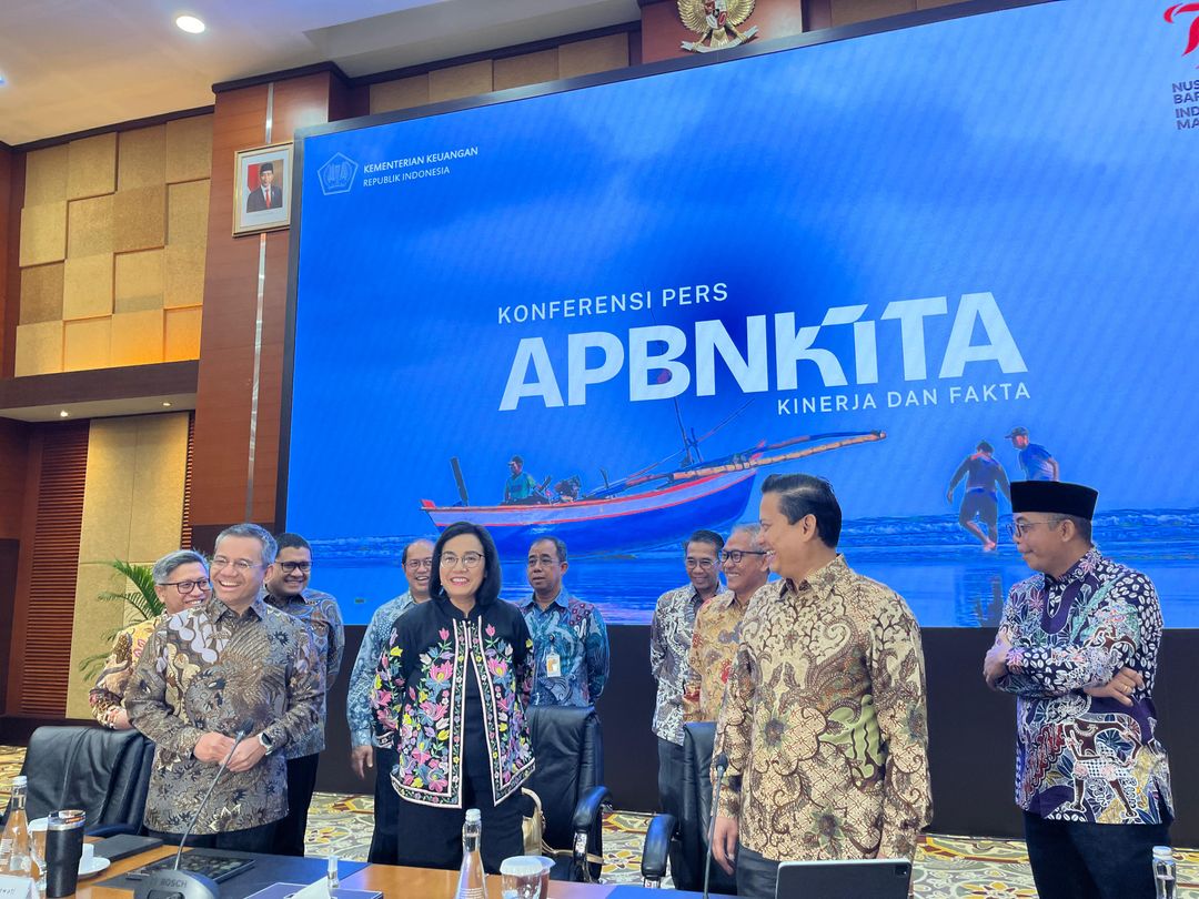 Sri Mulyani dalam Konpers APBN KiTa Edisi Agustus pada Selasa, 13 Agustus 2024.