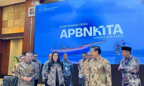 Sri Mulyani dalam Konpers APBN KiTa Edisi Agustus pada Selasa, 13 Agustus 2024.